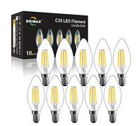 BRIMAX Dimmable Ampoule LED Edison E14 4W 400LM 2700K Bougie C35 | Lot de 10, 360° Faisceau, Équiv 40W, Style Vintage, pour Lampe de Chevet et Lustres
