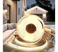 BRIMETI 12V COB Ruban LED, 5M Bande LED COB Étanche IP68 Blanc Naturel 4000K 320LED/M Découpable Flexible Silicone Imperméable, Largeur 10mm, pour Exterieur Chambre Cuisine Miroir (Sans Alimentation)