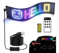 BRIMETI Panneau LED Affichage Enseigne Lumineux Voiture 37.5x9cm USB 5V Personnalisé Programmable Flexible Lumineuse Camion Écran Yeux LED Application avec Bluetooth pour Magasin Design DIY Dynamique