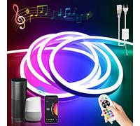 BRIMETI RGB Ruban LED Néon 10M Smart WiFi Bande IP65 étanche 220V Tube LED,Synchronisation de la Musique Contrôlée par APP de Smartphone,Fonctionne avec Alexa Google Assistant, pour TV,Chambre