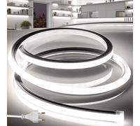 BRIMETI Ruban LED Exterieur Etanche 220V 20M Neon Bande LED Lampe Outdoor Blanc Découpable Silicone IP65 de Flexible Imperméable Intérieure, Inclus Adaptateur Secteur, pour Cuisine, Chambre