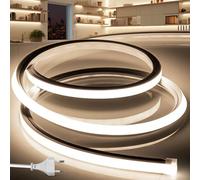 BRIMETI Ruban LED Exterieur Etanche 30M 220V Bande Neon LED Flexible Blanc Naturel Bandeau Outdoor IP65 10MM Silicone Découpable Imperméable Intérieure, Inclus Adaptateur Secteur, pour Cuisine