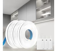 BRIMETI Ruban LED Pile COB 3x1M 6000K Blanc Froid 320LEDs/M 5V Alimentée à Batterie Bande LED Autocollant Flexible Éclairage Découpable Meuble Chaussure Chambre Cuisine Armoire Escalier Décoration