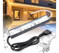 BRIMETI Transformateur 220V 24V Alimentation 200W 8.3A IP67 Extérieur Étanche Adaptateur avec Prise 220V AC à 24V DC LED Driver Continu Transformer Power Supply Basse Tensio Transfo Pour Ruban