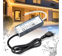 BRIMETI Transformateur 220V 24V Alimentation 36W 1.5A IP67 Extérieur Étanche Adaptateur avec Prise 220V AC à 24V DC LED Driver Continu Transformer Power Supply Basse Tensio Transfo Pour Ruban