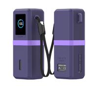 BRIMFORD Coque en silicone compatible avec Anker Power Bank (25 000 mAh 165 W), avec support de câble de charge, coque de protection portable pour Anker Power Bank (violet)