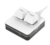 BRIMFORD Mini clavier de jeu mécanique RVB compatible avec Windows Mac avec éclairage RVB personnalisé et touches programmables, câble USB-C (blanc, copy/pâte)