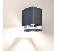 BRIMMEL Applique murale simple externe alimentée par le secteur, applique murale extérieure en aluminium, base GU10 35W max IP54 étanche applique murale extérieure