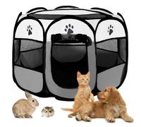 BRIMOREA Enclos Pliable pour Chiot - 91 x 91 x 58 cm - pour Appartement, enclos pour Lapin, Chien, Chat, Lapin et Petits Animaux, Aussi Bien à l'intérieur qu'à l'extérieur (Gris)