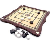 Brimtoy Nine Men's Morris Jeu de société traditionnel en bois pour 2 joueurs - Reproduction historique de Tudor Times - Fabriqué à la main au Royaume-Uni