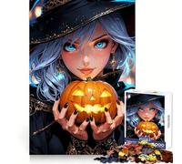 Brin La Sorcière d'halloween Puzzle de 1000 pièces pour Adolescents Stimulation cérébrale Plaisir Occasionnel Découpe de qualité supérieure Cadeau spécial (50x75cm)