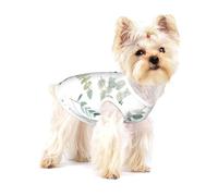 brindille de Verdure Naturelle Blanche,T-Shirt sans Manches en Coton pour Animaux de Compagnie, Gilet Respirant, Extensible et Doux,S