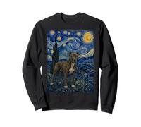 Brindle Pitbull Chien Van Gogh Nuit étoilée Sweatshirt