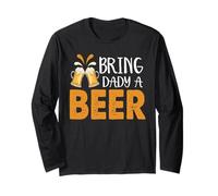 Bring Dady A Beer Funny Drinking Team Beers Lovers Manche Longue