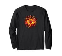 Bring The Heat Spicy Chili Pepper Flame Hot Food Lover Manche Longue