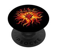 Bring The Heat Spicy Chili Pepper Flame Hot Food Lover PopSockets PopGrip Adhésif