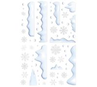 Bring the of winter indoors with these Snow & Ice Christmas Window Clings. This 4-piece set features realistic snowflake and icicle designs that transform glass, mirrors, or doors into a