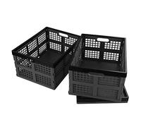 Bringer Bac de rangement pliable en plastique de 30 L, caisses de rangement pliantes, lot de 3