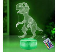 BringLuck2U Veilleuse de Dinosaure, Lampe de Chevet, Cadeaux de Lampe de Dinosaure 3D avec 16 Changements de Couleur et Télécommande, Cadeaux pour Enfants de 3 4 5 6 7 8 9 Ans et plus