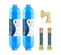 Bringpure Lot de 2 filtres à eau en ligne/marine pour camping-car, certifiés NSF, réduisent le chlore, les métaux lourds, le fluor, les sédiments, la rouille, compatibles avec le filtre Camco 40043