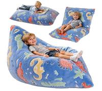 BRINJOY Pouf pour enfant 3 en 1 avec rembourrage en mousse à mémoire de forme et housse amovible pour salle de jeux, garde d'enfants, chambre à coucher, tapis de sol paresseux pour garçons et filles
