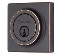 BRINKS - Pêne dormant monocylindre contemporain, bronze toscan - Conçu pour une protection résidentielle rigoureuse avec sécurité ANSI Grade 3 (E2402-150)