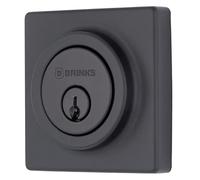 BRINKS - Verrou dormant contemporain à cylindre unique, noir mat - Conçu pour une protection résidentielle rigoureuse avec sécurité ANSI de grade 3