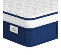 Brinlawb Matelas 90x200 cm Hybride, 25 cm d'Épaisseur, 7 Zones à Ressorts Ensachés, Réversible Double Fermeté (Souple & Ferme), Housse Respirante, Faible Transfert de Mouvements pour Sommeil Paisible