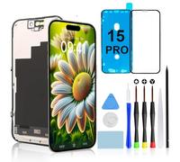Brinonac Écran de Remplacement pour iPhone 15 Pro, LCD Retina 6,1" Full HD, Écran Tactile et Assemblage avec Cadre