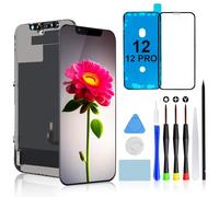 Brinonac Écran pour iPhone 12/12 Pro, 6,1 Pouces Écran LCD Full HD, Ensemble de Montage du Numériseur Tactile avec Outils de Réparation