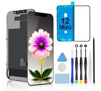 Brinonac Écran pour iPhone 12 Mini, 5,4 Pouces Écran LCD Full HD, Ensemble de Montage du Numériseur Tactile avec Outils de Réparation