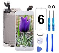 Brinonac Écran pour iPhone 6 4,7" LCD de Remplacement Complet Préassemblés Capteur de Proximité, Caméra Frontale, Écouteur et Bouton Home avec Kit de Réparation (Blanc)