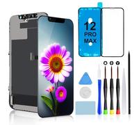 Brinonac FHD Écran pour iPhone 12 Pro Max - 6,7 Pouces Affichage LCD Full HD, Ensemble d’Assemblage du Touch Digitizer avec Outils de Réparation et Protecteur en Verre Trempé