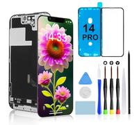 Brinonac FHD Écran pour iPhone 14 Pro - 6,1 Pouces Affichage LCD Full HD, Ensemble d’Assemblage du Touch Digitizer avec Outils de Réparation et Protecteur en Verre Trempé