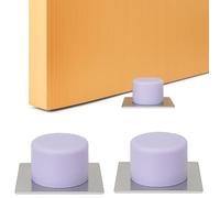 Brinox Butée de Porte adhésive Grise | Lot de 2 unités | Caoutchouc Amortisseur et Base en Acier Inoxydable 45 x 45 x 21 mm