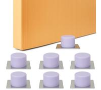 Brinox Butée de porte adhésive grise | Lot de 6 unités | Caoutchouc amortisseur et base en acier inoxydable 45 x 45 x 21 mm