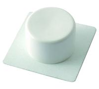 Brinox Butée de Porte adhésive laquée Blanche | Lot de 2 unités | Caoutchouc amortissant et Base en Acier Inoxydable 45 x 45 x 21 mm