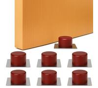 Brinox Butée de porte adhésive marron | Lot de 6 unités | Caoutchouc amortisseur et base en acier inoxydable 45 x 45 x 21 mm