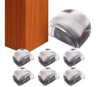 Brinox Butée de porte pour sol ovale, lot de 6 butées adhésives transparentes fabriquées en Espagne avec mousse amortissante, protection silencieuse des murs et des meubles, méthacrylate résistant