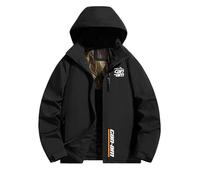 BRINSE Doudoune légère pour homme C.a.n-a.m, Manteau d'extérieur Manches longues Col rabattu, Doudoune Duvet Idéal pour le Weekend, coat(Black,XL)