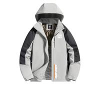 BRINSE Doudoune légère pour homme C.a.n-a.m, Manteau d'extérieur Manches longues Col rabattu, Doudoune Duvet Idéal pour le Weekend, coat(Light Grey,XL)