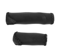 Briny River 1 Paire de Poignées de Vélo en Cuir PU Rétro 135 Mm/94 Mm Adaptées Au Guidon de Vélo de 22 Mm pour Vélo de Route VTT Noir