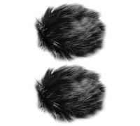 Briny River 2pcs Bonnette Anti-Vent pour Microphone Couvercle de Filtres Anti-Pop Compatible avec TASCAM X6 X8 (Laine à Picots Noir Et Blanc)