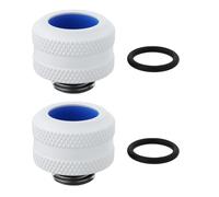 Briny River 2X Raccords de Refroidissement Liquide G1/4" pour Tubes Rigides de 14 Mm Compatible avec PC Les Systèmes de Refroidissement Liquide Blanc