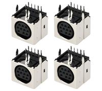 Briny River 4pcs Prises Audio/vidéo Mini DIN10P pour Carte PCB Compatible avec Sega Saturn.