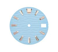 Briny River Cadran de Rechange pour Montre Wave Bleu Clair 28,5 Mm Compatible avec Le Mouvement NH35 Et Compatible avec Seiko SKX007-009