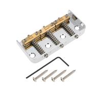 Briny River Chevalet de Guitare Court avec Pontets Compensés en Laiton Compatible avec Guitares Telecaster Argent