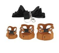 Briny River Ensemble Harnais Et Laisse Réglable pour Petits Animaux 3 Pièces pour écureuils Gerbilles Chinchillas Rats Marron S/M/L