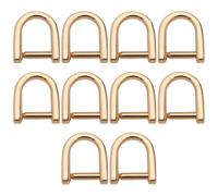 Briny River Lot de 10 anneaux en D à vis pour fermeture éclair - 1,29 x 1,46 cm - Diamètre intérieur : 0,9 cm - Pour loisirs créatifs, maroquinerie, accessoires, porte-clés, sac à main, doré,