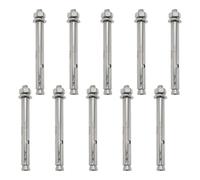 Briny River Lot de 10 boulons d'expansion M8 x 100 en acier inoxydable 304 pour garde-corps, portes de sécurité, auvents d'air, 9,5 x 12,7 mm